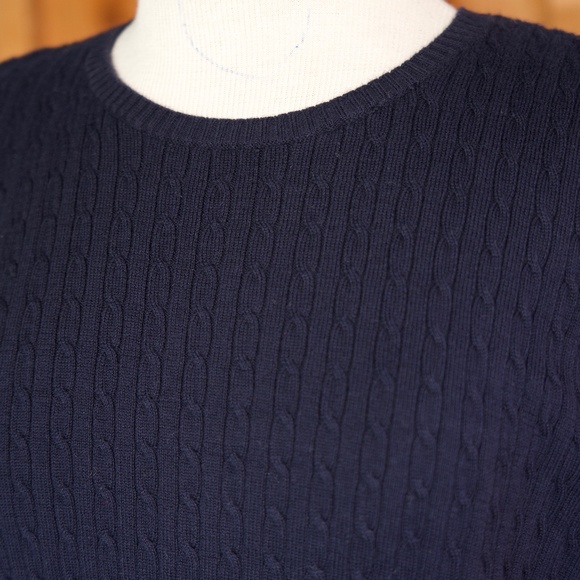 Karen Scott 100% Cotton Cable Knit Sleeveless Sweater Vest Made In UK Woman's XL - Picture 3 of 14